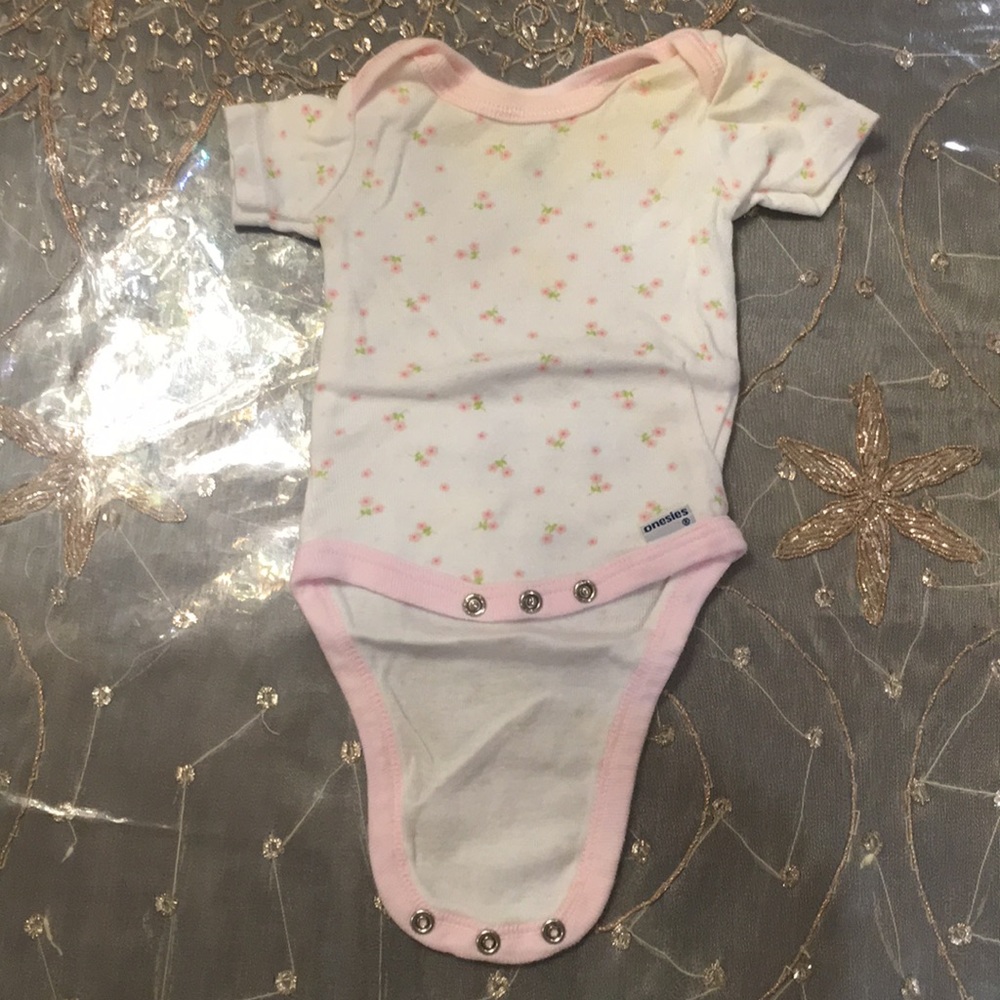 Gerber Baby Short Sleeve Flower Onesie